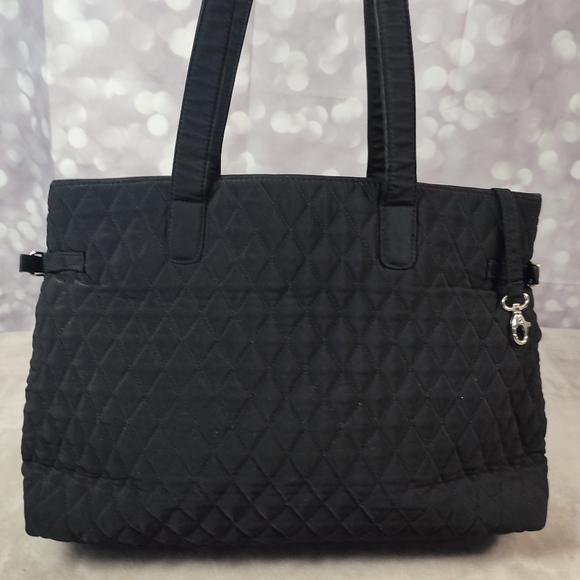 Vera Bradley Rare Black Quilted Tote Bag - Picture 3 of 9